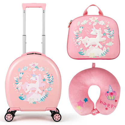 4-Piece Kid’s Luggage Set Kids Journey Suitcase Set-Pink