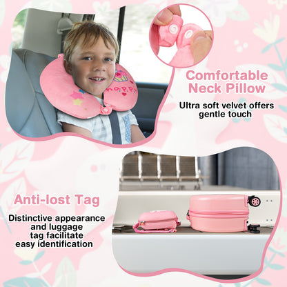 4-Piece Kid’s Luggage Set Kids Journey Suitcase Set-Pink