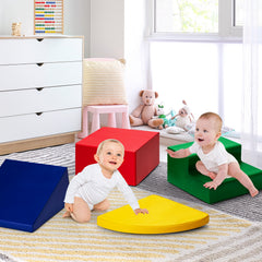 4 Pieces Climb and Crawl Foam Play Set for Toddlers Preschoolers-Red