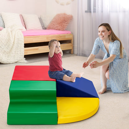 4 Pieces Climb and Crawl Foam Play Set for Toddlers Preschoolers-Red