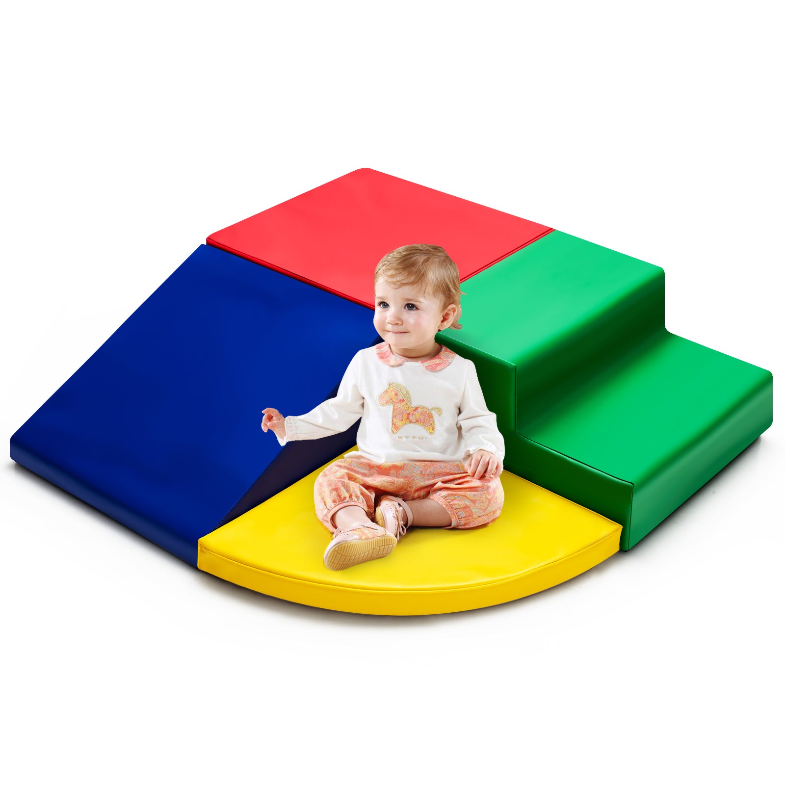 4 Pieces Climb and Crawl Foam Play Set for Toddlers Preschoolers-Red