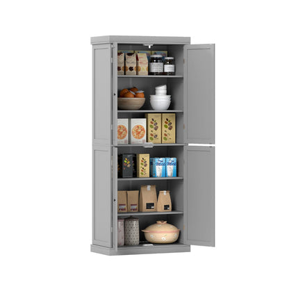 4 Door Freestanding Kitchen Pantry Buffet Cabinet-Grey