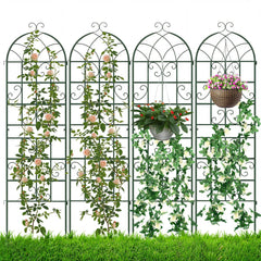 4 Pack 180 cm x 50 cm Metal Garden Trellis Decorative for Climbing Plants-Green