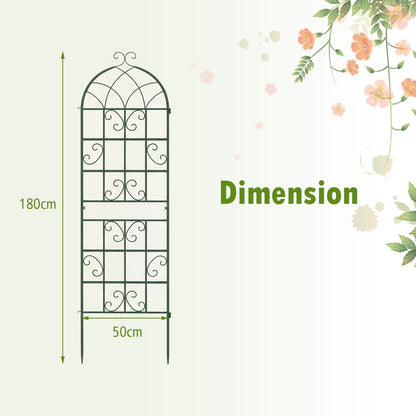 4 Pack 180 cm x 50 cm Metal Garden Trellis Decorative for Climbing Plants-Green