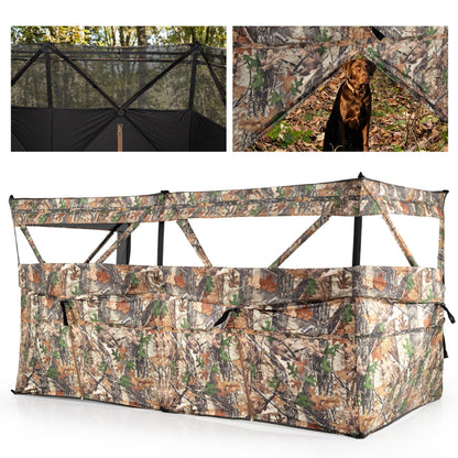 4-Panel Hunting Blind 3-Person See-through Ground Blind Tent