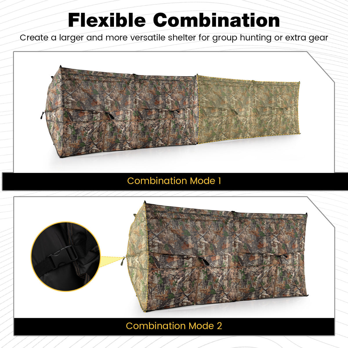 4-Panel Hunting Blind 3-Person See-through Ground Blind Tent