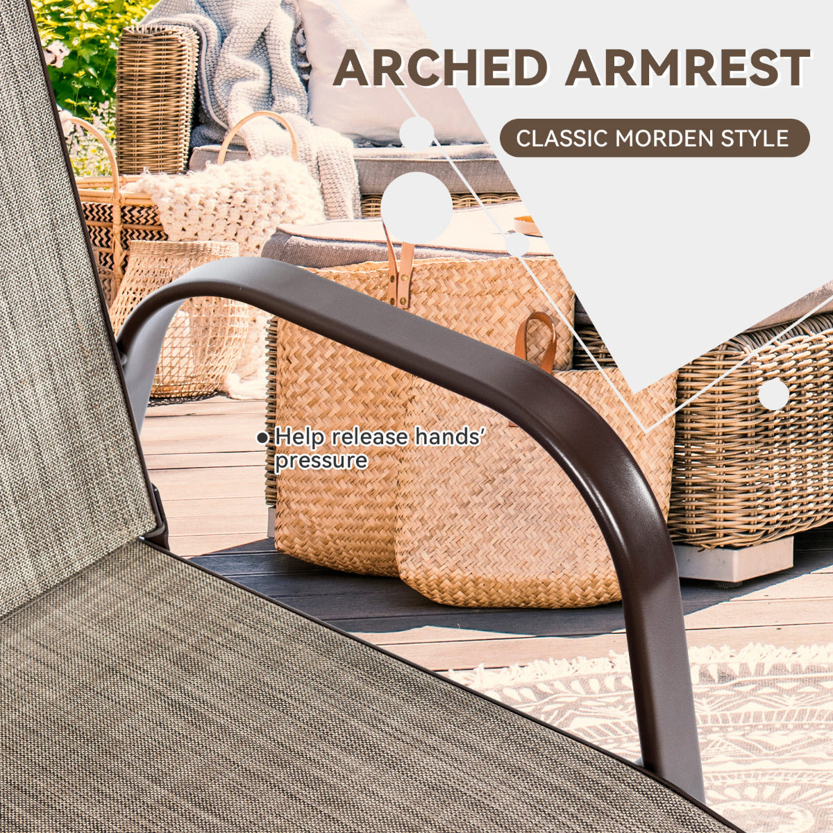 4 Piece Patio Outdoor Camping Chairs Set with Breathable Fabric