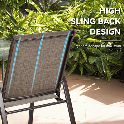4 Piece Patio Outdoor Camping Chairs Set with Breathable Fabric
