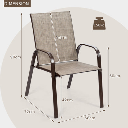 4 Piece Patio Outdoor Camping Chairs Set with Breathable Fabric