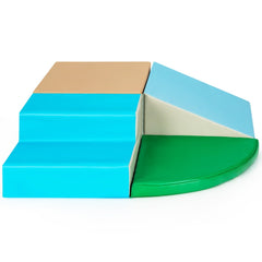 4 Pieces Climb and Crawl Foam Play Set for Toddlers Preschoolers-Blue