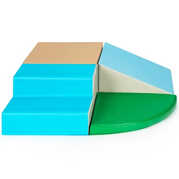 4 Pieces Indoor Toddler Playtime Corner Climber Play Set-Blue