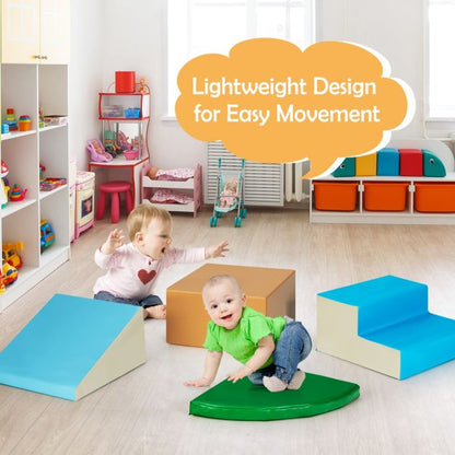 4 Pieces Indoor Toddler Playtime Corner Climber Play Set-Blue