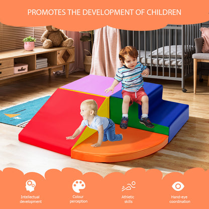 4 Pieces Climb and Crawl Foam Play Set for Toddlers Preschoolers-Pink