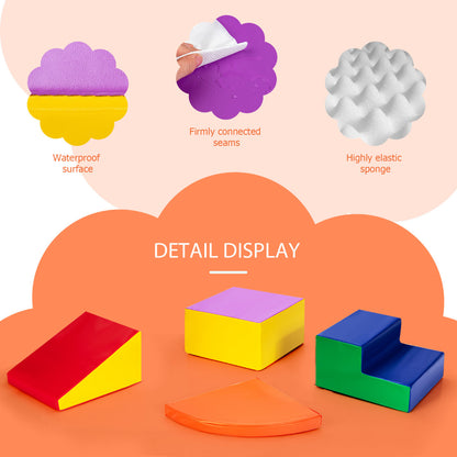 4 Pieces Climb and Crawl Foam Play Set for Toddlers Preschoolers-Pink