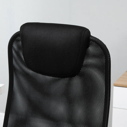 Vinsetto Mesh Fabric Desk Chair Swivel Office Chair  Home Study Rocker with Wheel, Black