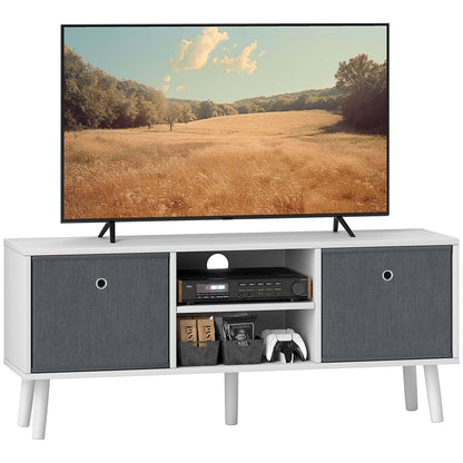 HOMCOM TV Cabinet Stand Unit for TVs up to 50'' with Foldable Drawers, Entertainment Centre for Living Room White