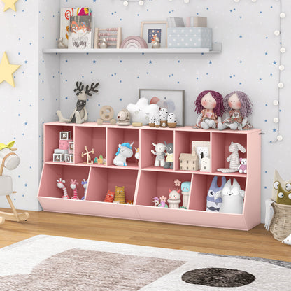 5-Cube Kids Toy Storage Organizer with Anti-Tipping Kits-Pink