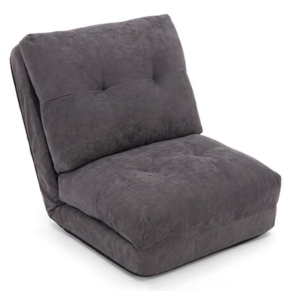 5-Level Adjustable Floor Chair for Adults with Back Support and Comfy Padded Cushions-Grey