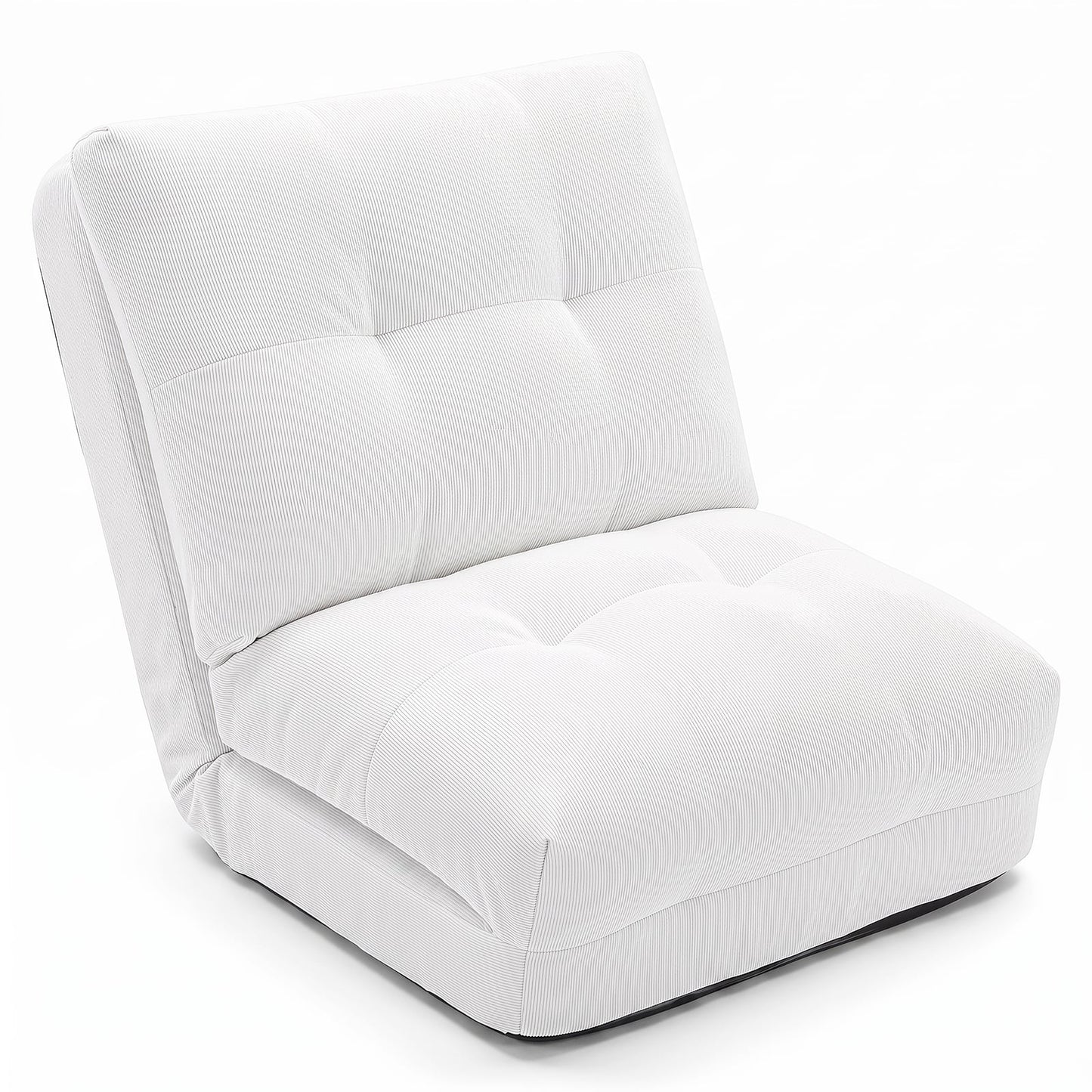 5-Level Adjustable Floor Chair for Adults with Back Support and Comfy Padded Cushions-White