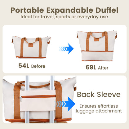 5-Piece Luggage Set with Universal Wheels and ABS Hard Shell for Travel-Beige
