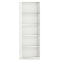 5-Tier Bookshelf with Freestanding Display Shelf and Storage Organizer for Living Room-White