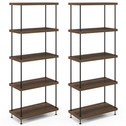 5-Tier Multipurpose Display Rack with Metal Frame 2 Pack