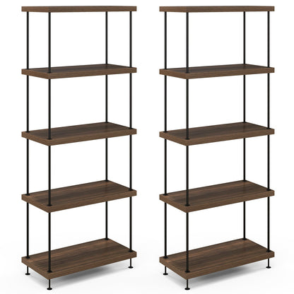 5-Tier Multipurpose Display Rack with Metal Frame 2 Pack