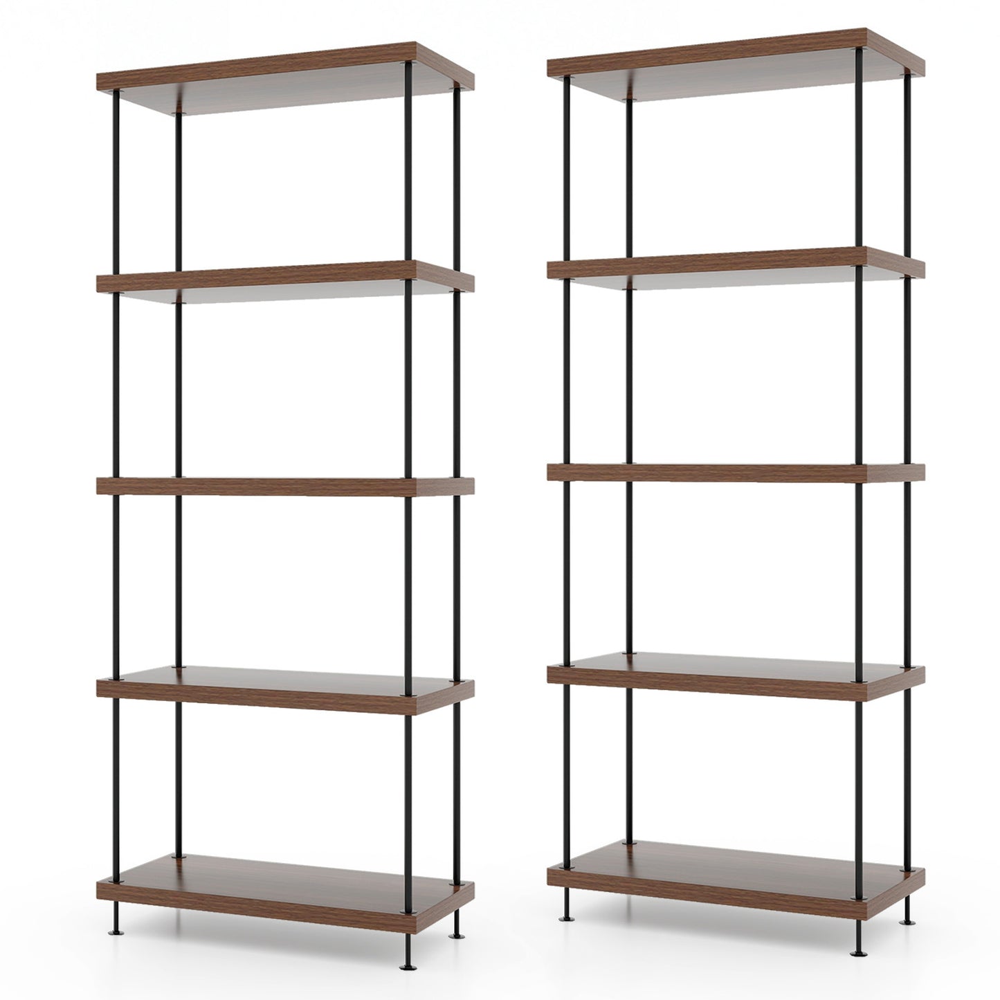 5-Tier Multipurpose Display Rack with Metal Frame 2 Pack