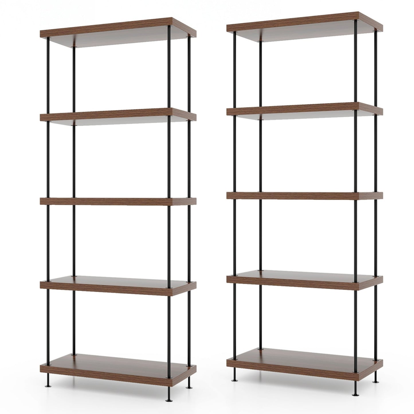 5-Tier Multipurpose Display Rack with Metal Frame 2 Pack