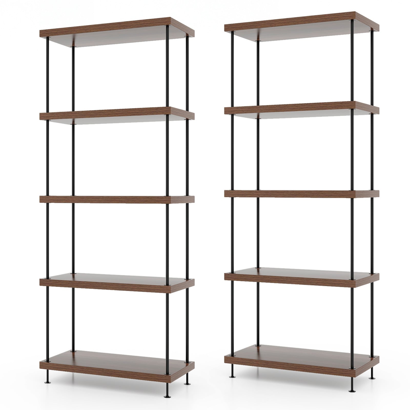 5-Tier Multipurpose Display Rack with Metal Frame 2 Pack