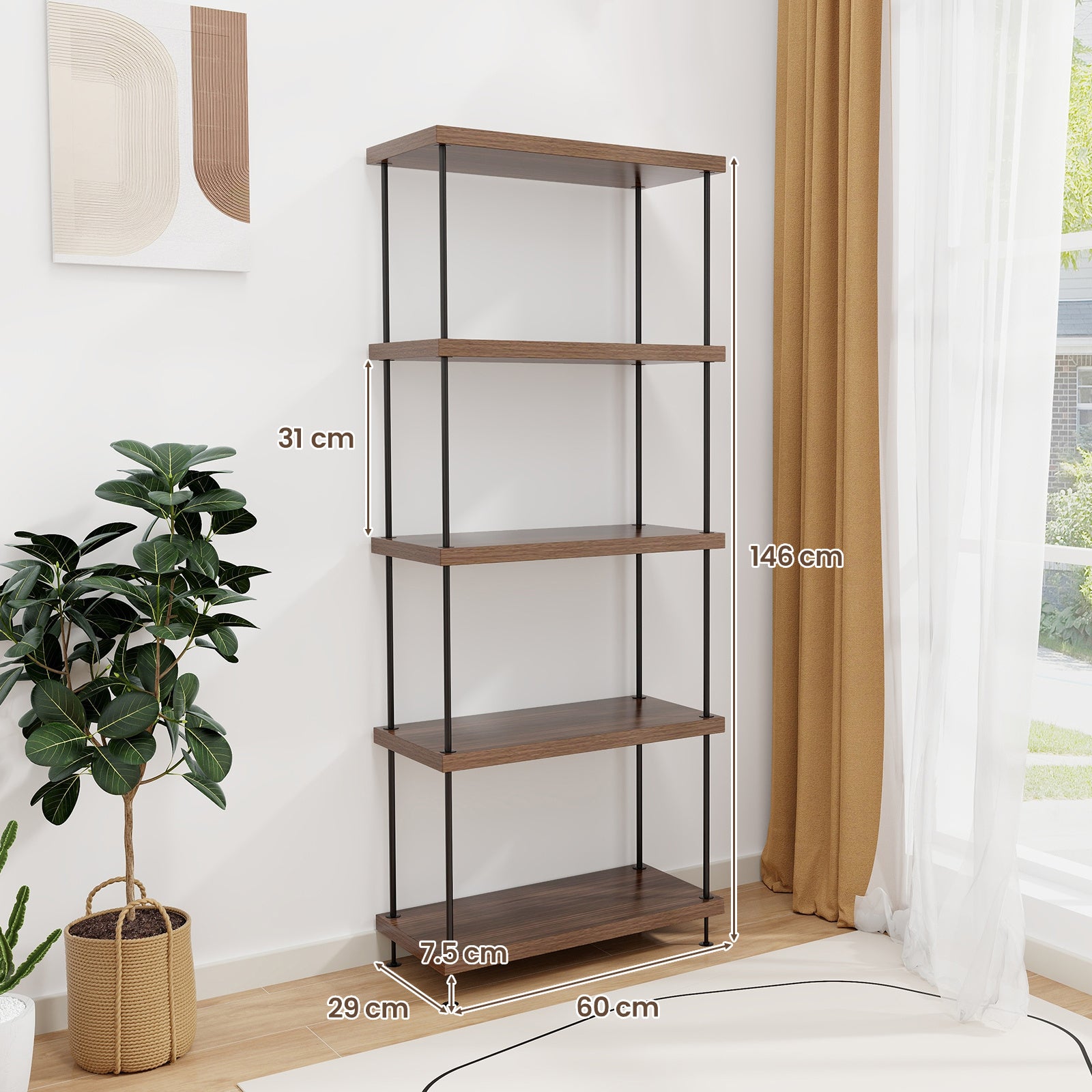 5-Tier Multipurpose Display Rack with Metal Frame 2 Pack
