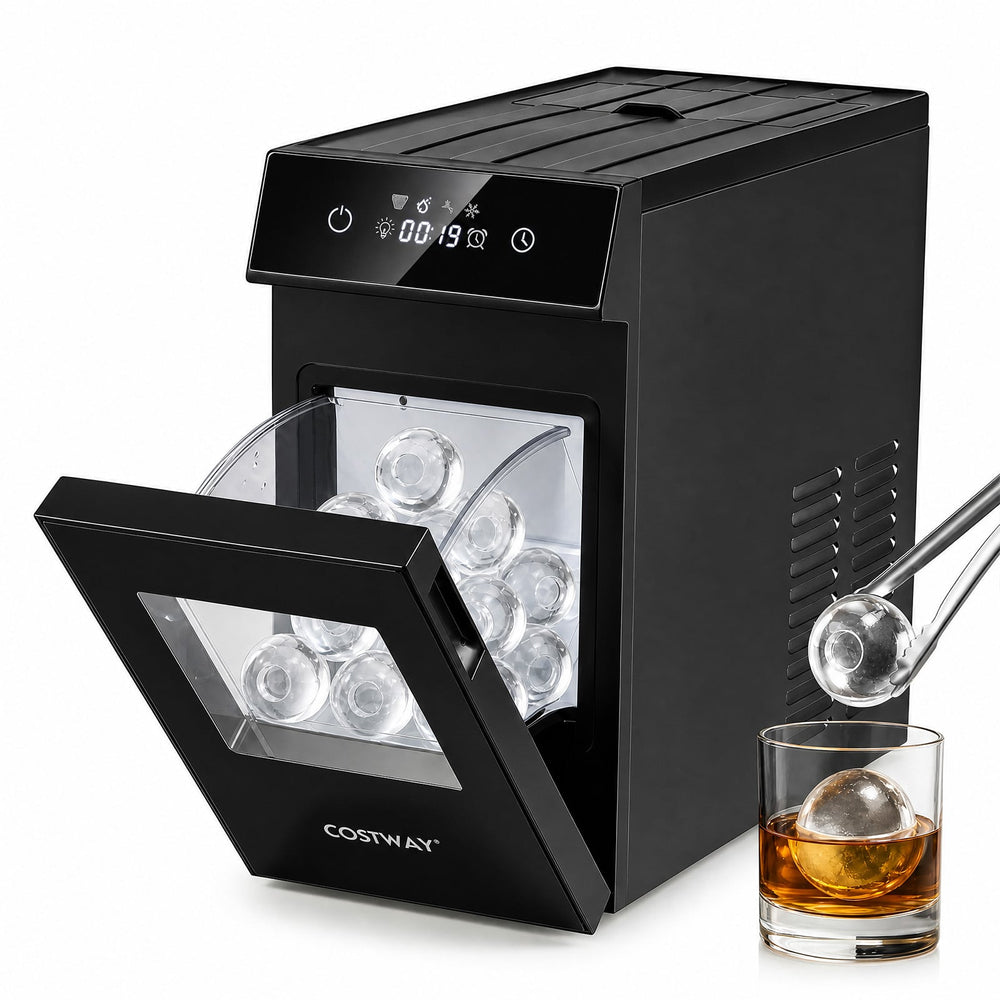 5 cm Ice Ball Maker with Self-Cleaning and 8H Timer for Whiskey Bourbon-Black