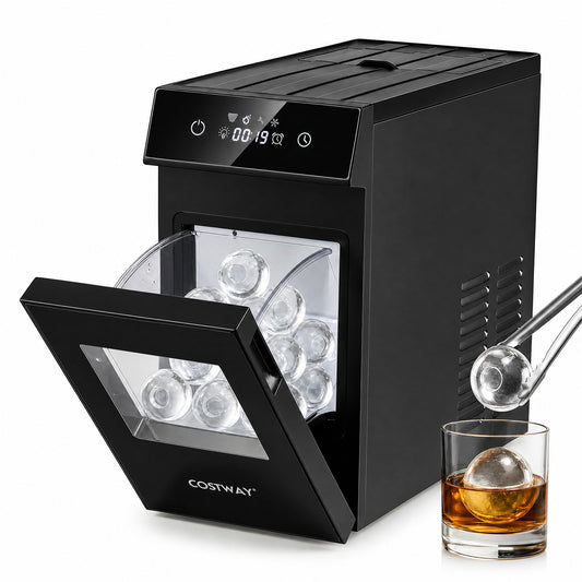 5 cm Ice Ball Maker with Self-Cleaning and 8H Timer for Whiskey Bourbon-Black