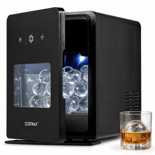 5 cm Ice Ball Maker with Self-Cleaning for Whiskey Cocktail Home Bar-Black