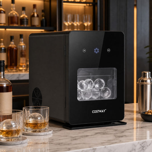 5 cm Ice Ball Maker with Self-Cleaning for Whiskey Cocktail Home Bar-Black