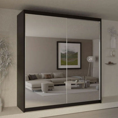 Castle White Fully Mirrored Sliding Door Wardrobe - 150cm and 200cm