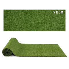 5 x 1M Artificial Grass Rug with 20 mm Pile Height and Drainage Holes
