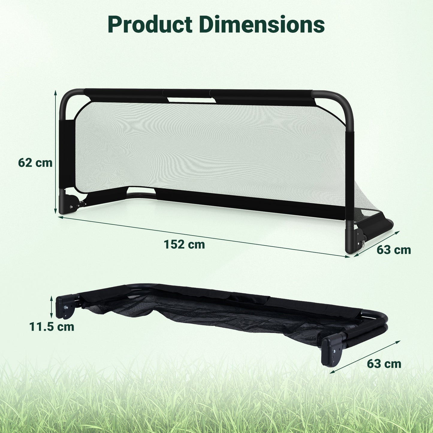 5 x 2 FT Foldable Soccer Goal for Kids with Net and Ground Stakes
