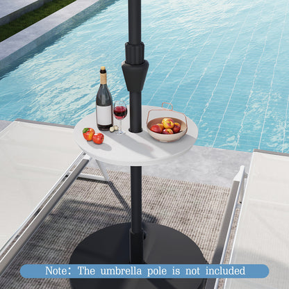 50 CM Outdoor Adjustable Umbrella Table for 38 mm Patio Umbrella Pole-White