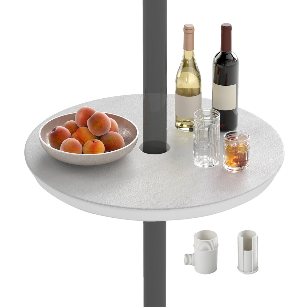 50 CM Outdoor Adjustable Umbrella Table for 38 mm Patio Umbrella Pole-White