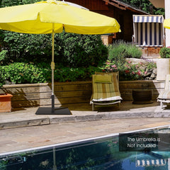 50 CM Patio Umbrella Base with 4 Adjustable Footpads for Patio Poolside-Black