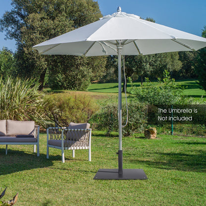 50 CM Patio Umbrella Base with 4 Adjustable Footpads for Patio Poolside-Black