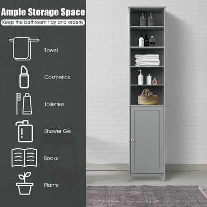 7-Tier Tall Freestanding Cabinet-Grey