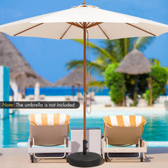 50cm Fillable Round Umbrella Base Stand with Built-in Handle-Black