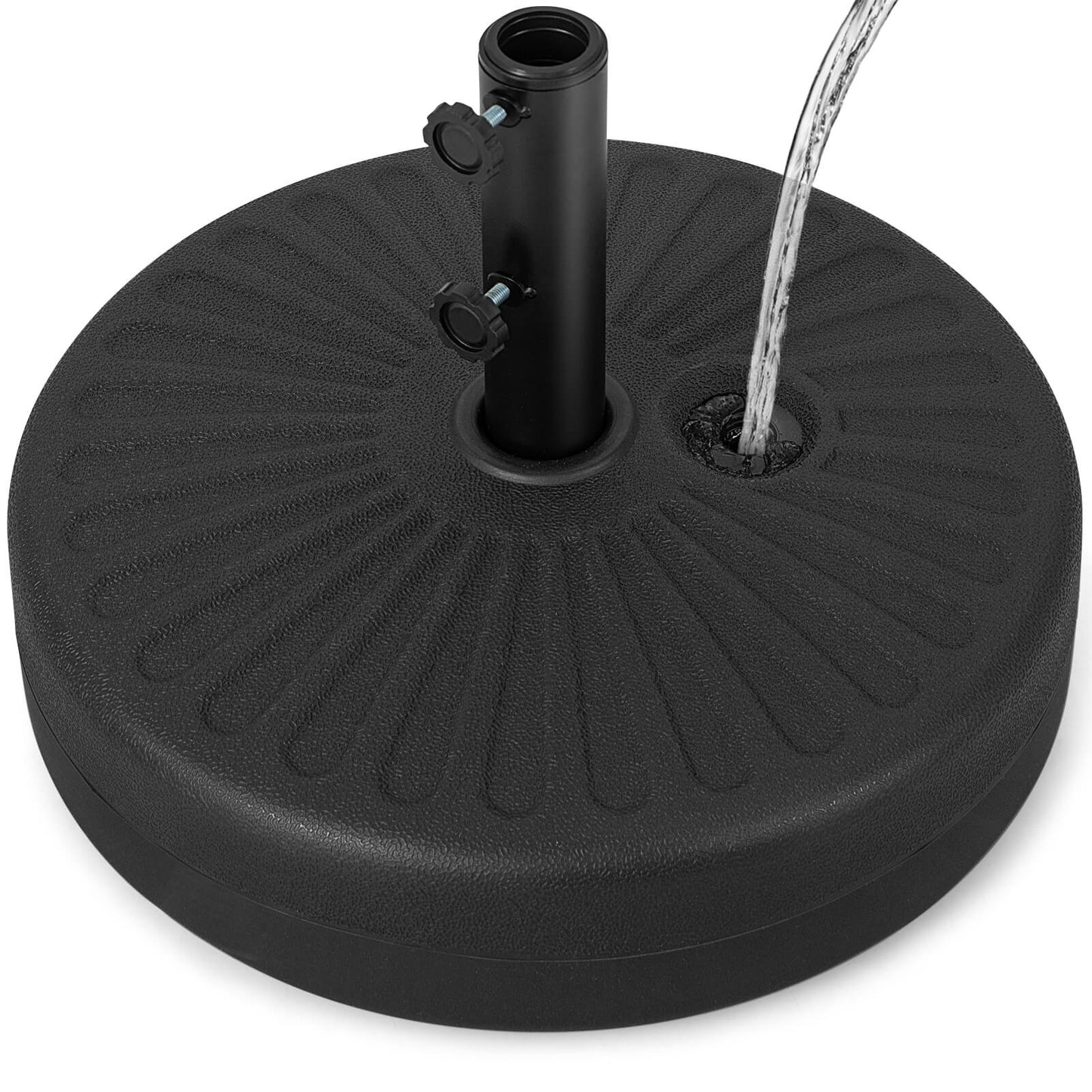 50cm Fillable Round Umbrella Base Stand with Built-in Handle-Black