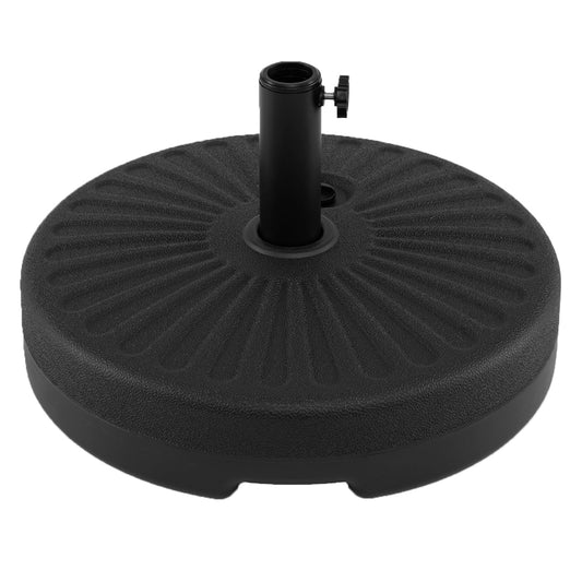 51 CM Round Patio Umbrella Base Fillable Stand with 2 Couplers-Black