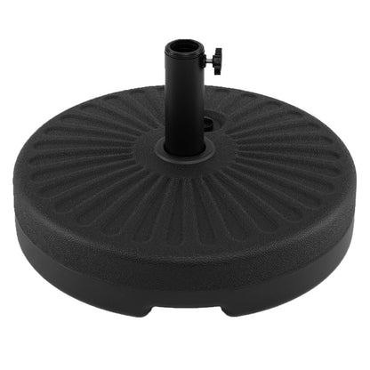 51 CM Round Patio Umbrella Base Fillable Stand with 2 Couplers-Black