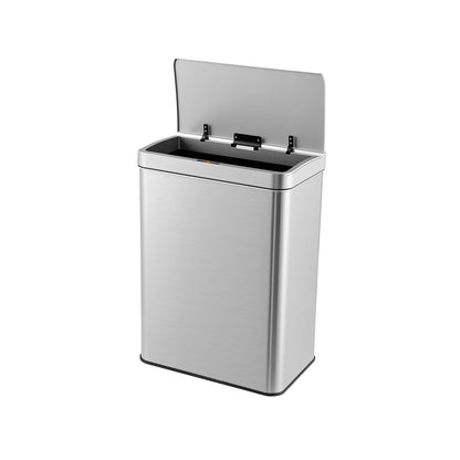 53L Automatic Trash Can with Lid-Silver