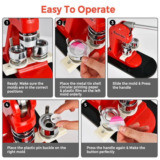 Badge Maker Pin Button Machine 25mm 1000 Cutter Kits