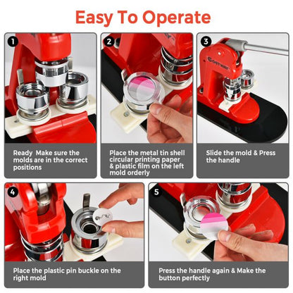 Badge Maker Pin Button Machine 25mm 1000 Cutter Kits